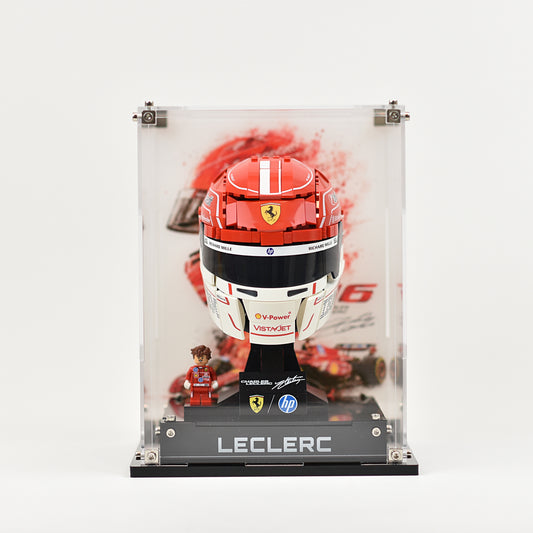 Acrylic Display Case Compatible with LEGO® Scuderia Ferrari HP Charles Leclerc Helmet (43014)