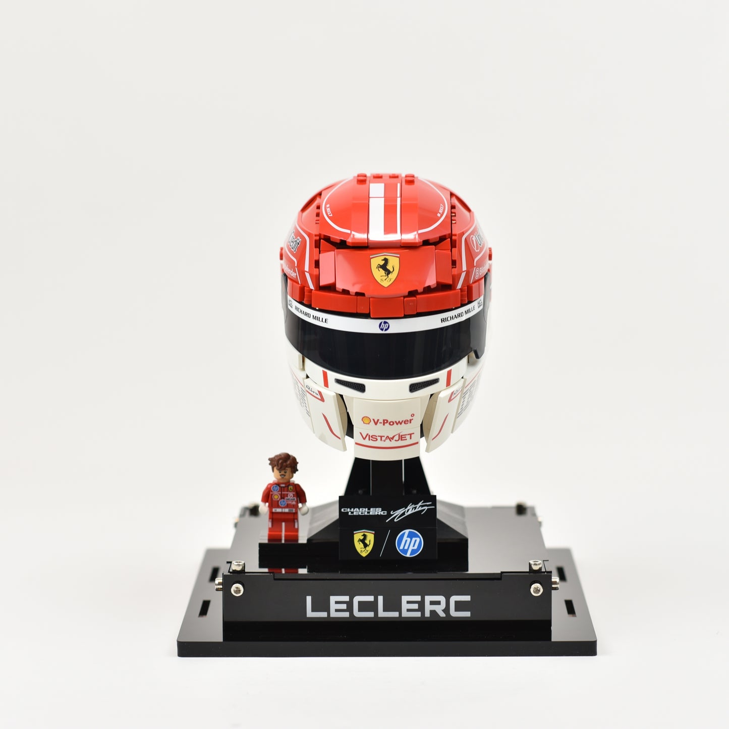 Acrylic Display Case Compatible with LEGO® Scuderia Ferrari HP Charles Leclerc Helmet (43014)