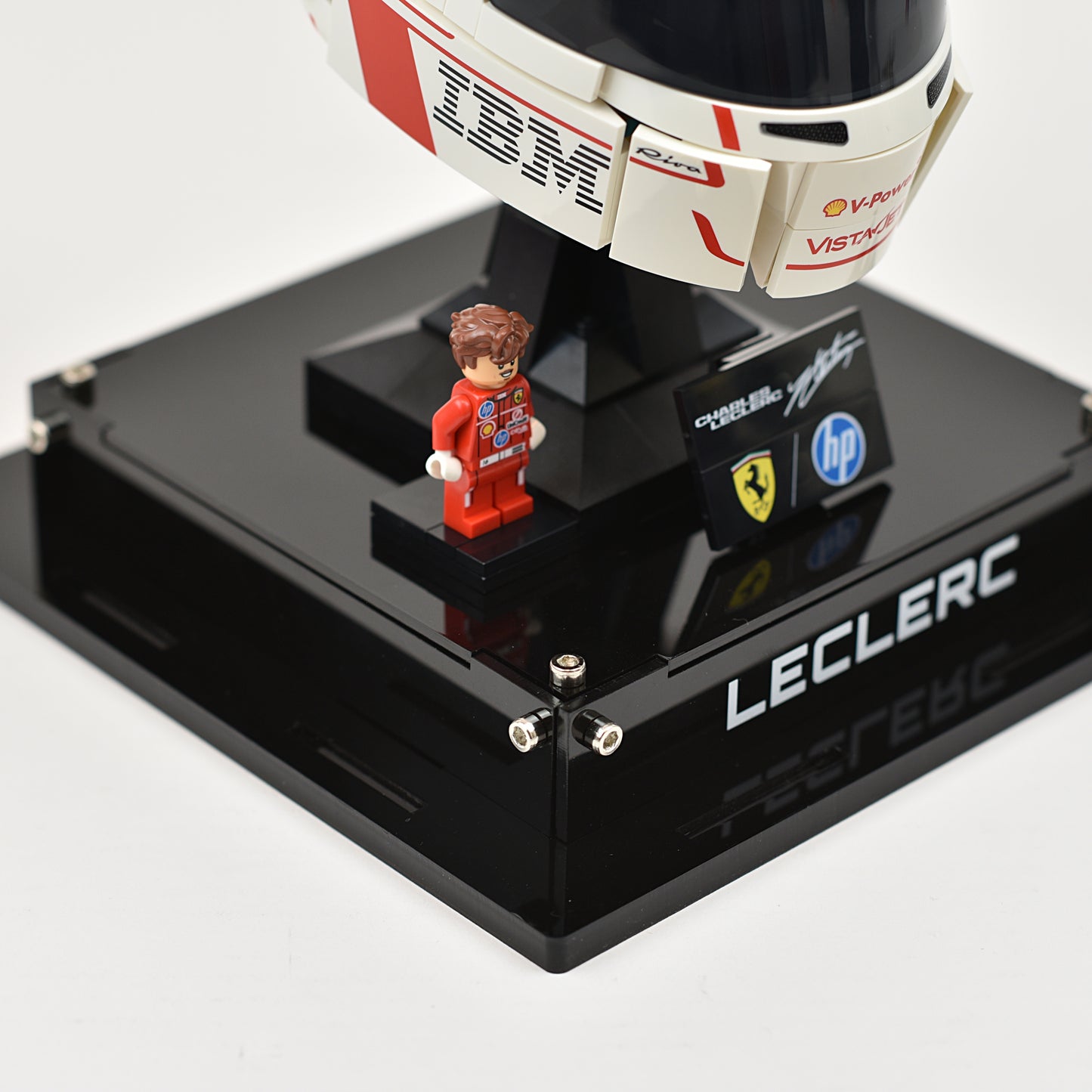 Acrylic Display Case Compatible with LEGO® Scuderia Ferrari HP Charles Leclerc Helmet (43014)