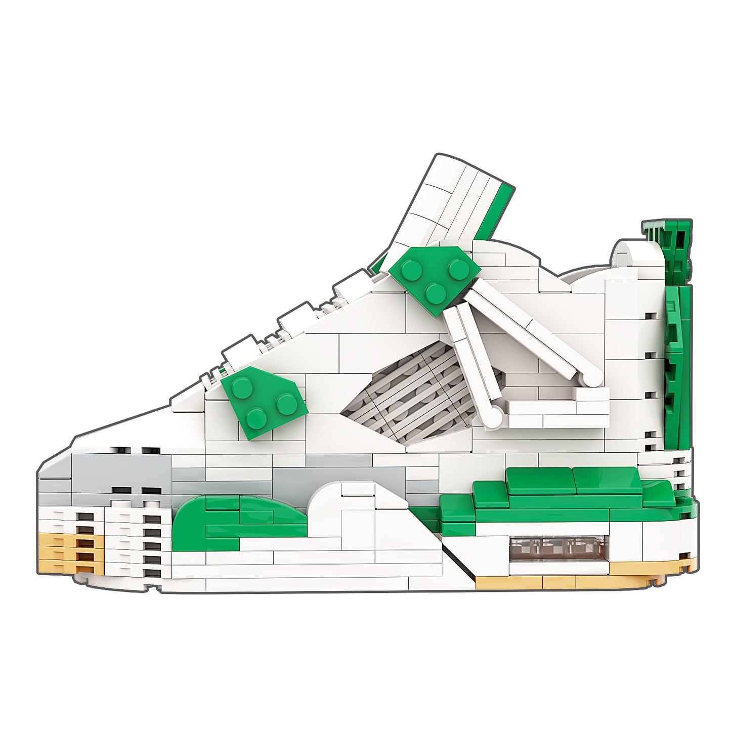 REGULAR AJ4 "SB Pine Green" Sneaker Bricks Sneaker with Mini Figure