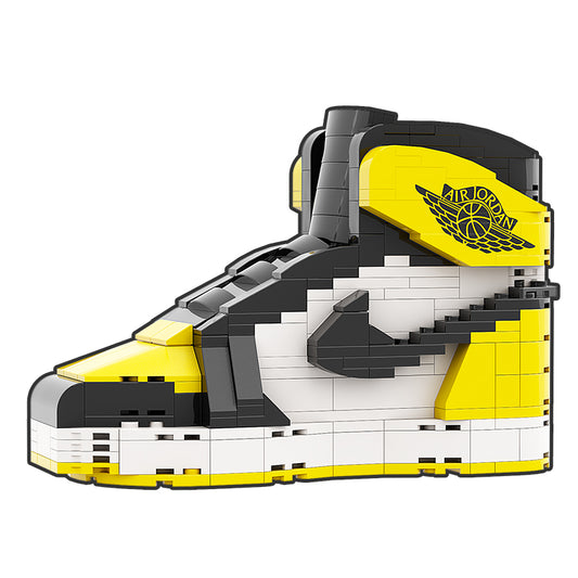 REGULAR "AJ1 Yellow Toe" Sneaker Bricks with Mini Figure