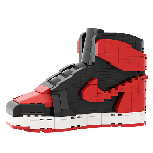 REGULAR "AJ1 Bred/Banned" Sneaker Bricks with Mini Figure