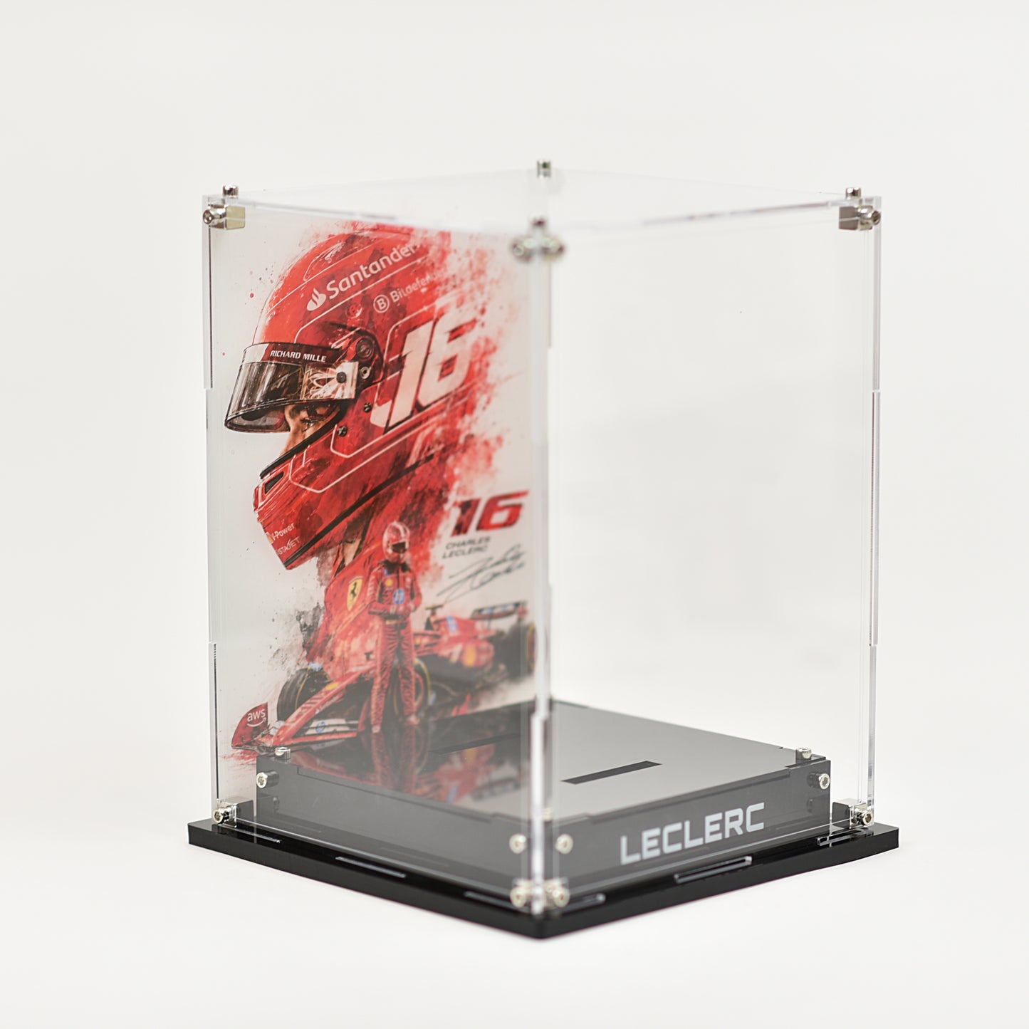 Acrylic Display Case Compatible with LEGO® Scuderia Ferrari HP Charles Leclerc Helmet (43014)