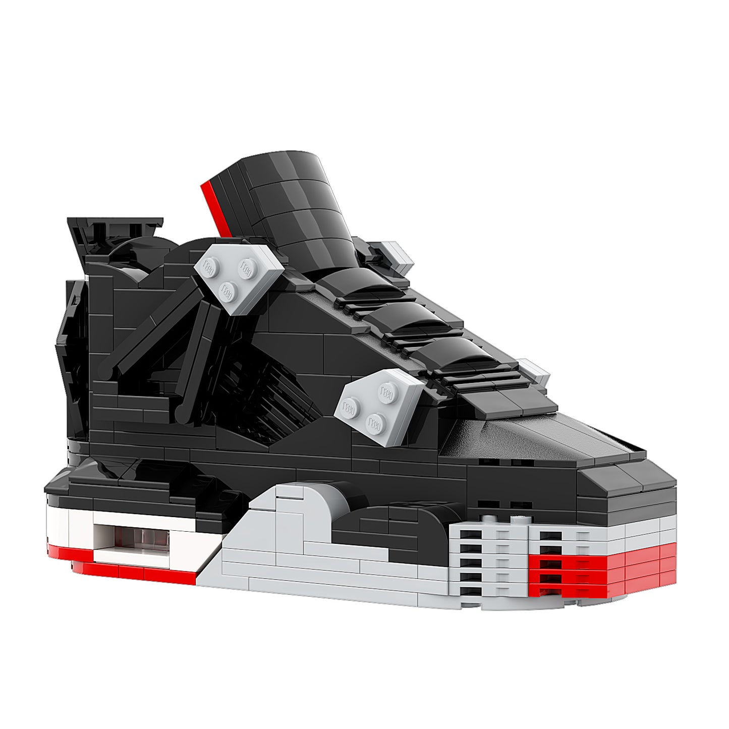 REGULAR AJ4 "Bred" Sneaker Bricks Sneaker with Mini Figure