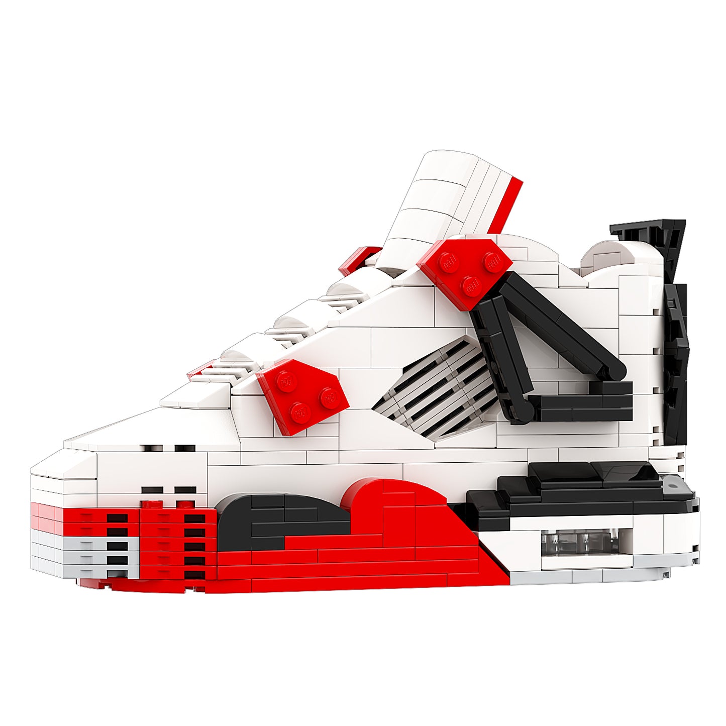 REGULAR AJ4 "Fire Red" Sneaker Bricks Sneaker with Mini Figure