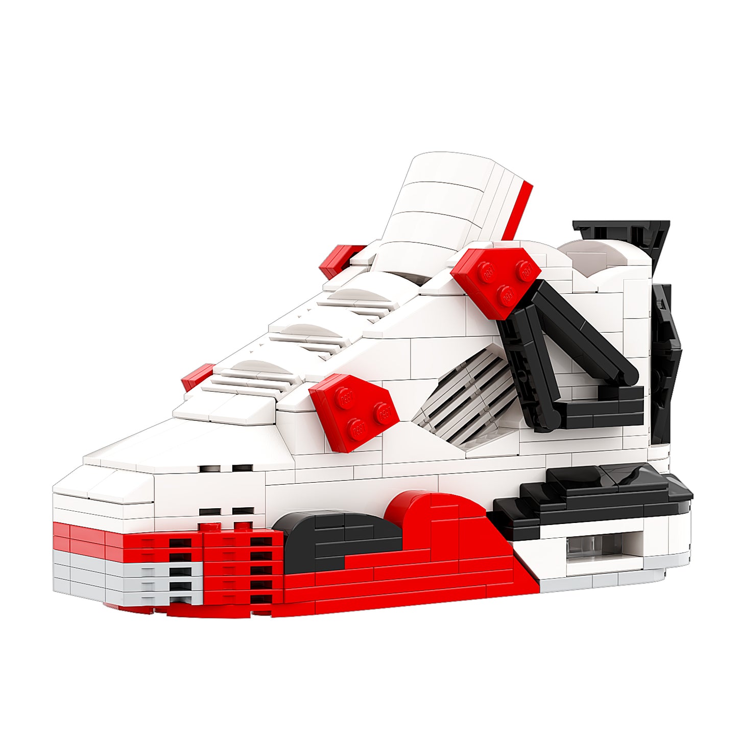 REGULAR AJ4 "Fire Red" Sneaker Bricks Sneaker with Mini Figure