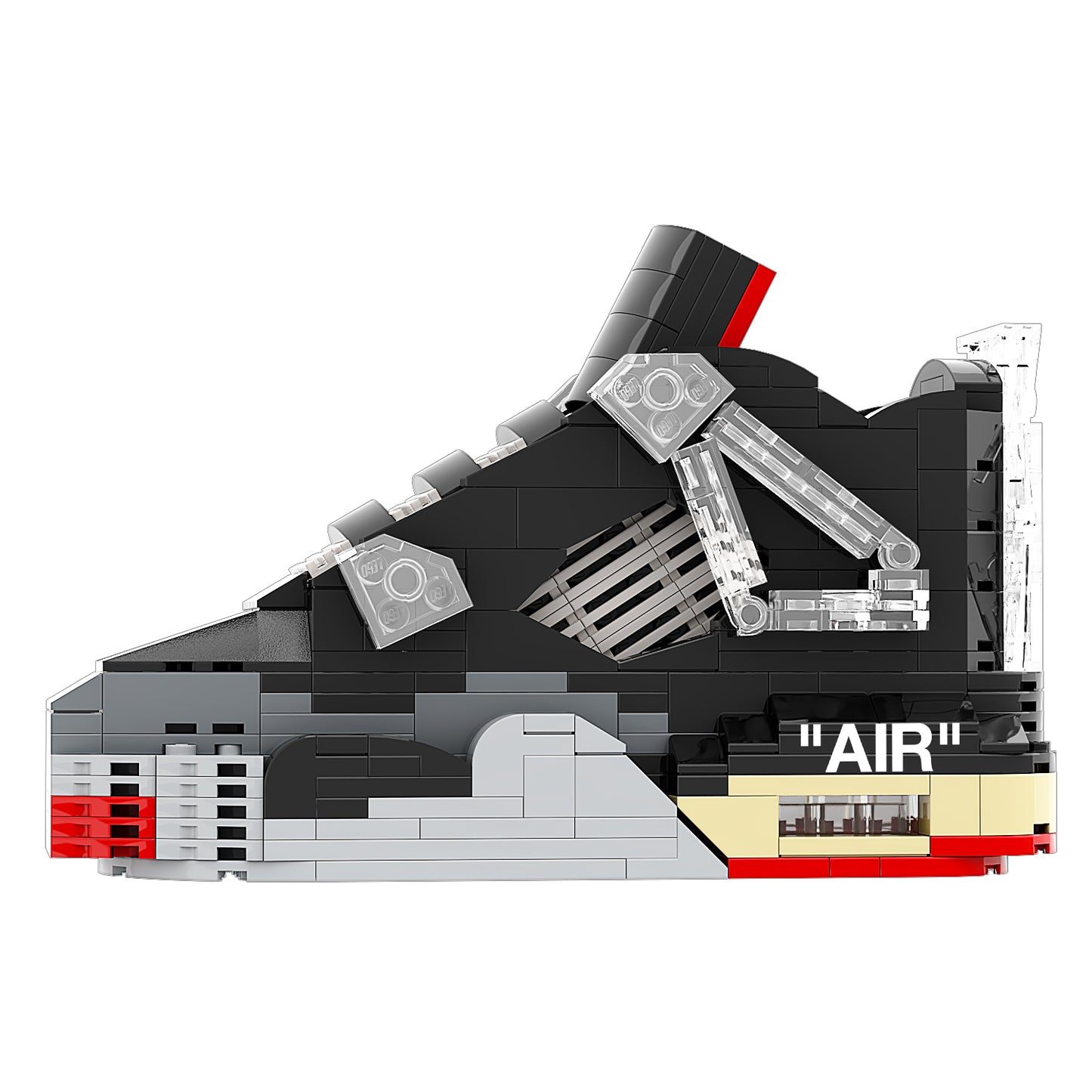 REGULAR AJ4 "OW x Bred" Sneaker Bricks Sneaker with Mini Figure