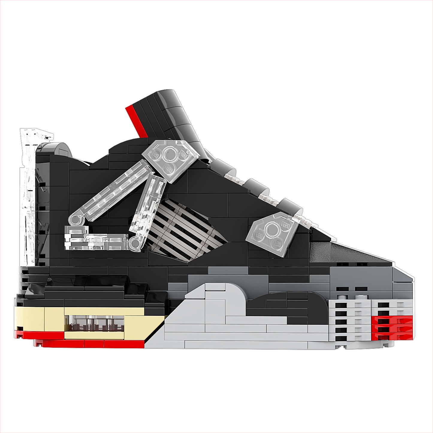REGULAR AJ4 "OW x Bred" Sneaker Bricks Sneaker with Mini Figure