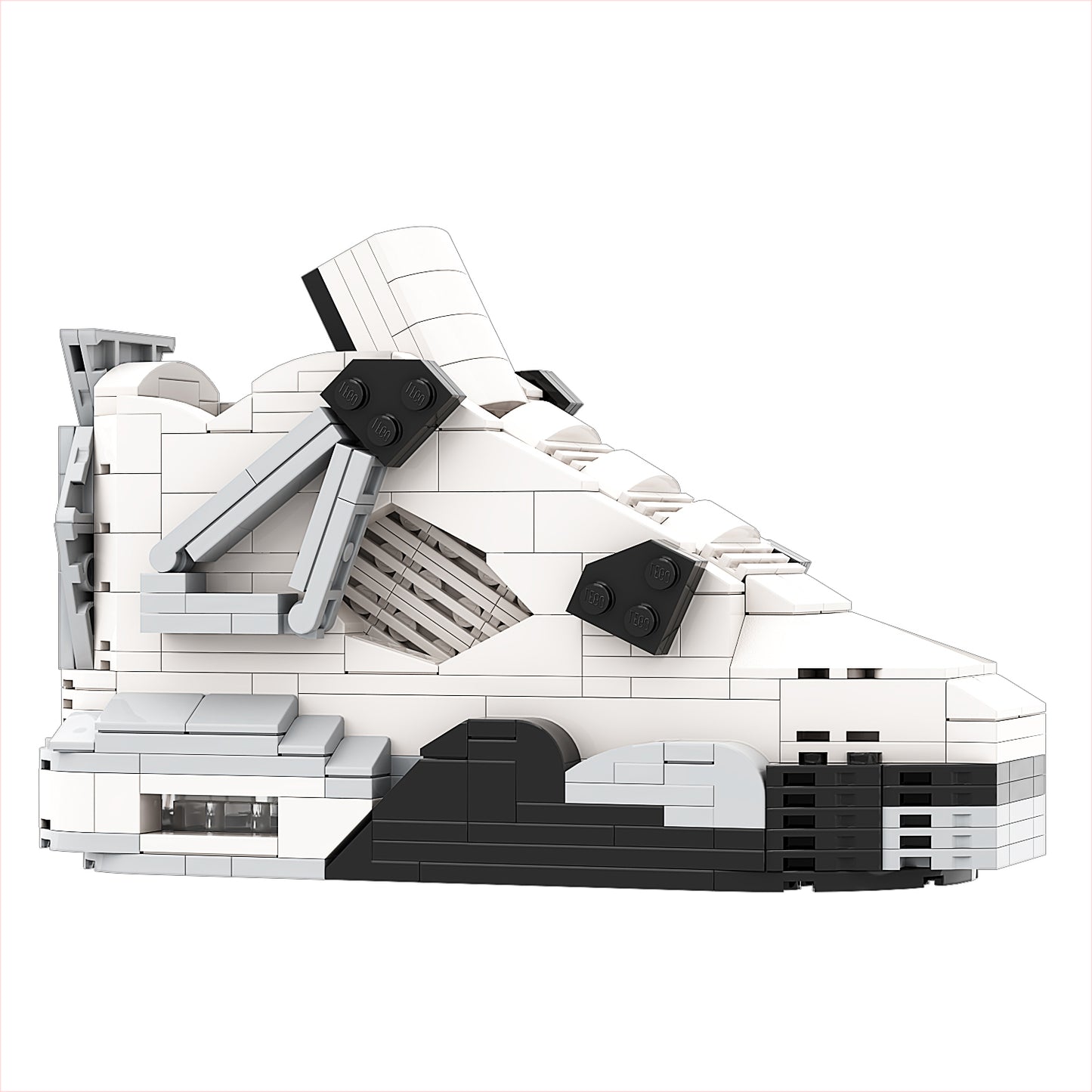 REGULAR AJ4 "White Cement" Sneaker Bricks Sneaker with Mini Figure