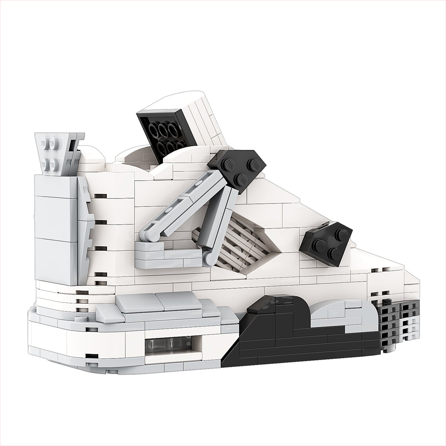 REGULAR AJ4 "White Cement" Sneaker Bricks Sneaker with Mini Figure