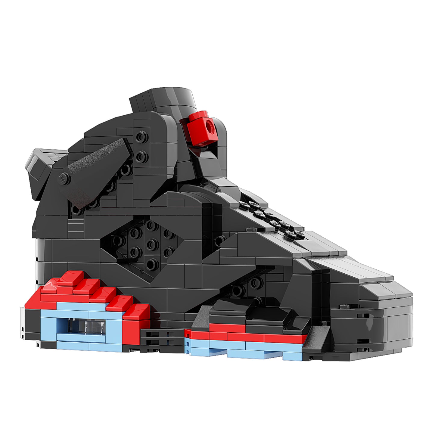 REGULAR AJ6 "infrared Red" Sneaker Bricks Sneaker with Mini Figure