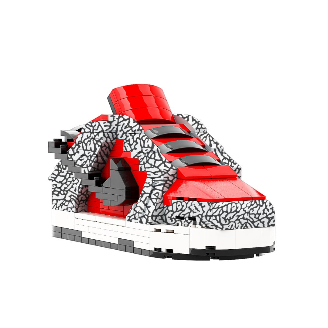 REGULAR SB Dunk SUP "Red Cement" Sneaker Bricks with Mini Figure