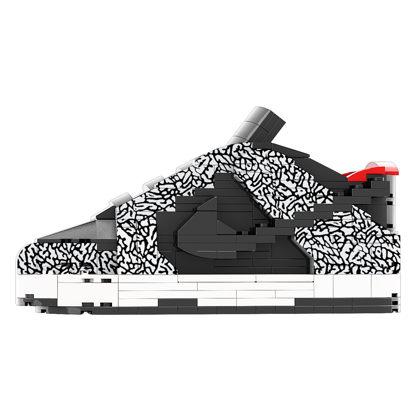 REGULAR SB Dunk SUP "Black Cement" Sneaker Bricks with Mini Figure