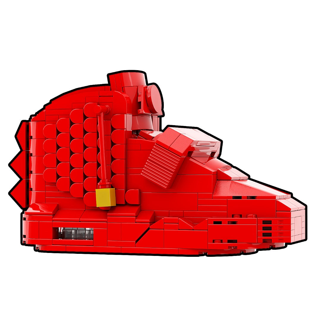 REGULAR  "Yeezy Red October" Sneaker Bricks with Mini Figure