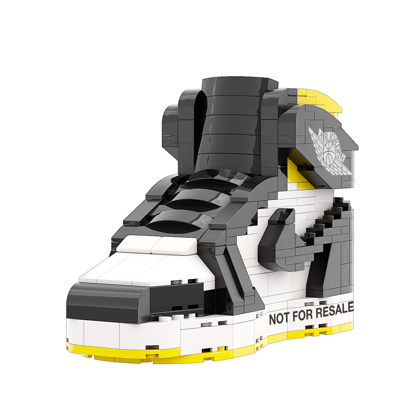 REGULAR "AJ1 NOT FOR RESALE Varsity Maize" Sneaker Bricks with Mini Figure