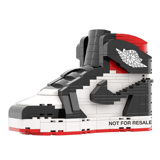 REGULAR "AJ1 NOT FOR RESALE Varsity Red" Sneaker Bricks with Mini Figure