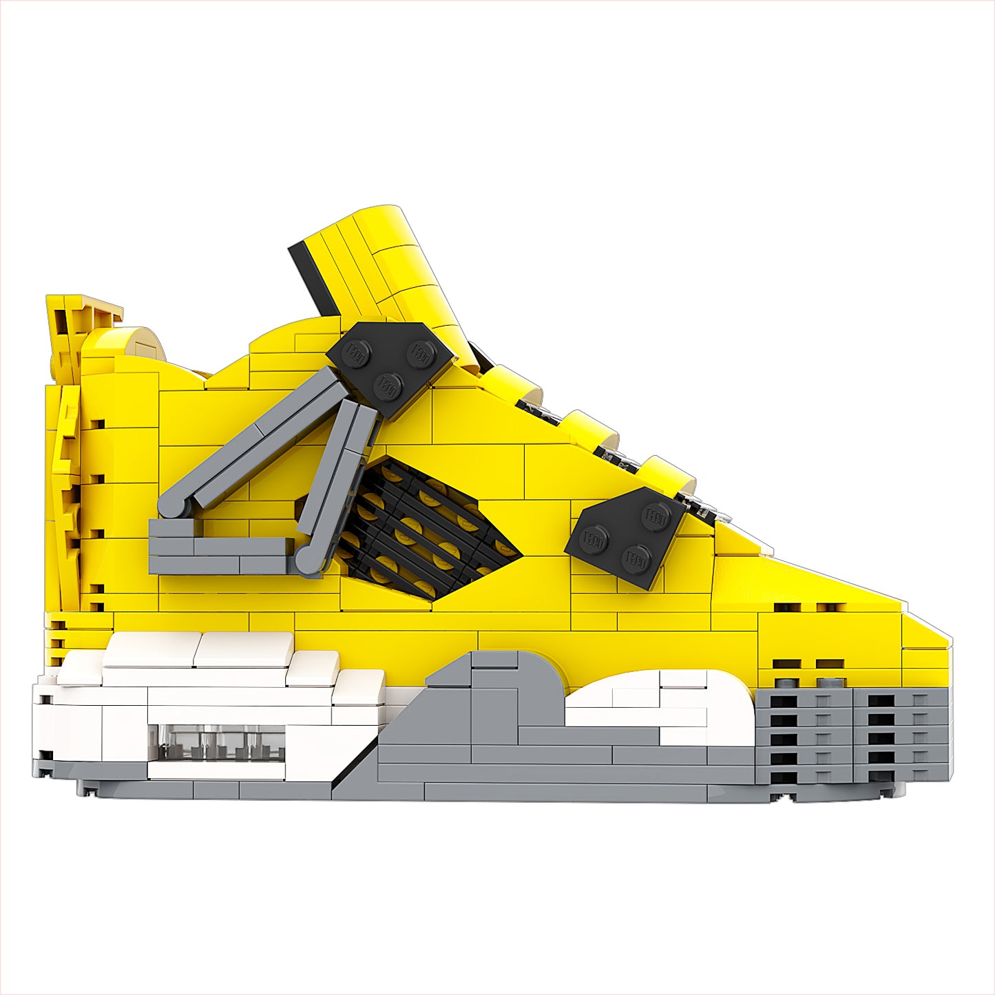 REGULAR AJ4 "Lightning" Sneaker Bricks Sneaker with Mini Figure