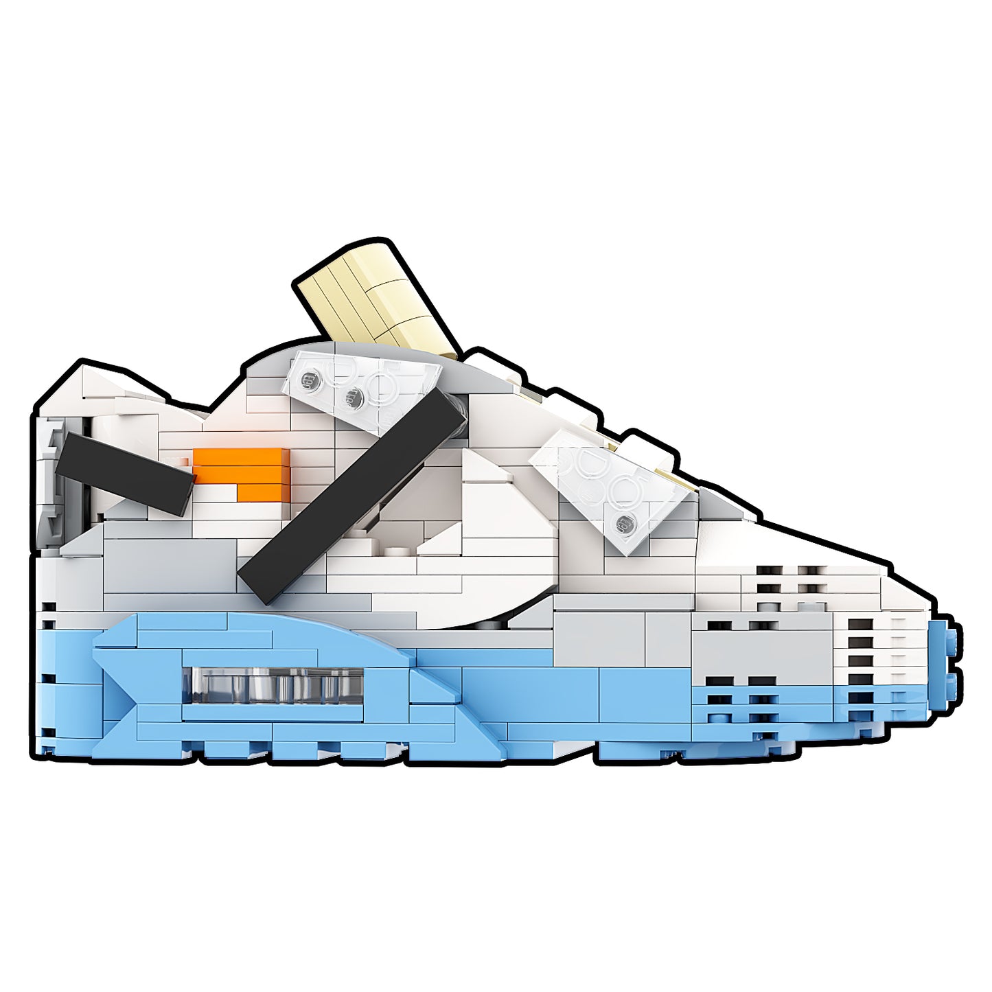 REGULAR Air Max 90 "Off-White White" Sneaker Bricks with Mini Figure