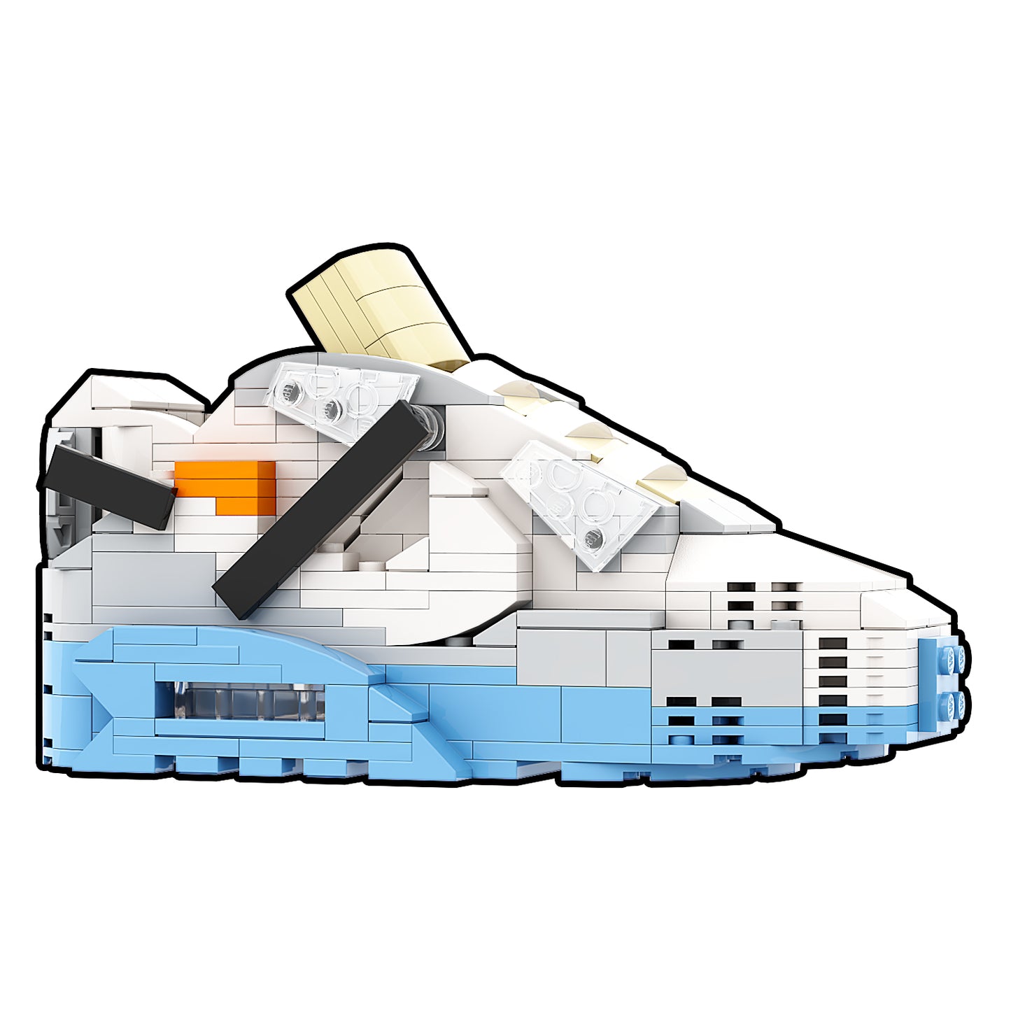 REGULAR Air Max 90 "Off-White White" Sneaker Bricks with Mini Figure