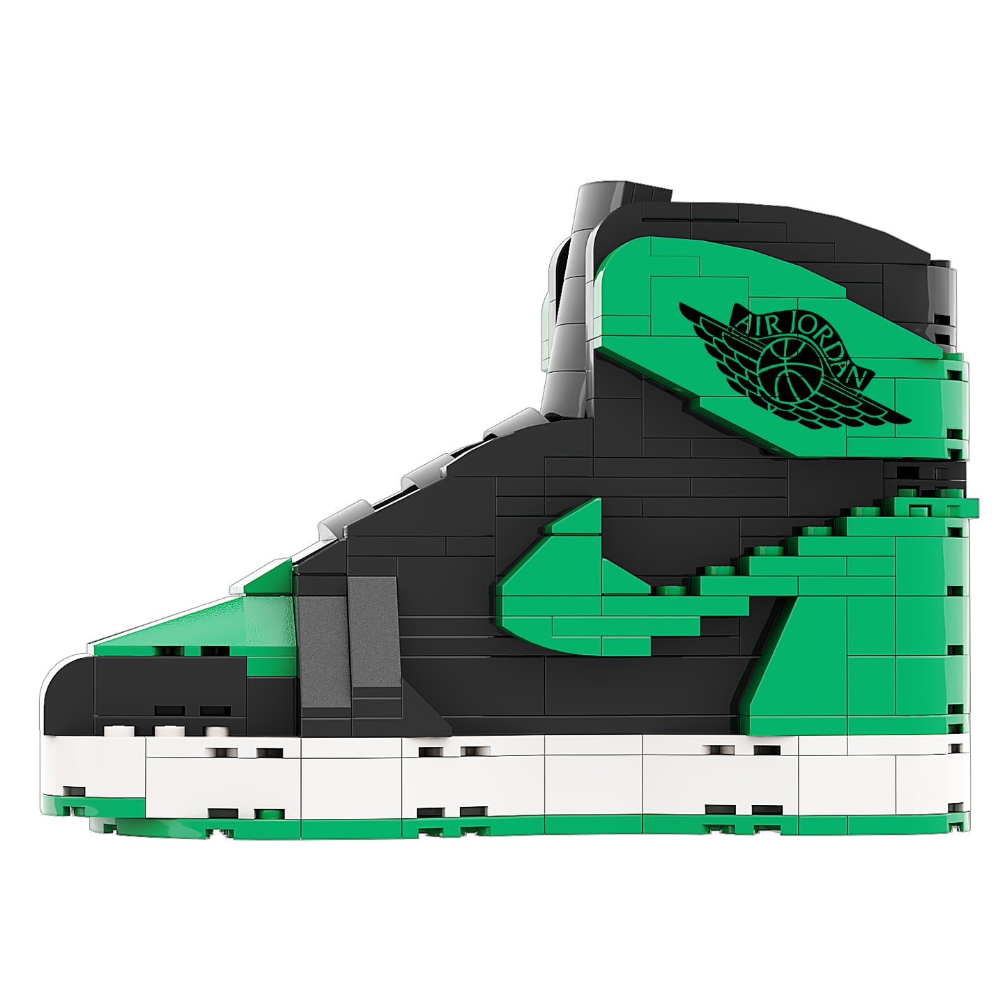 REGULAR "AJ1 Pine Green" Sneaker Bricks with Mini Figure