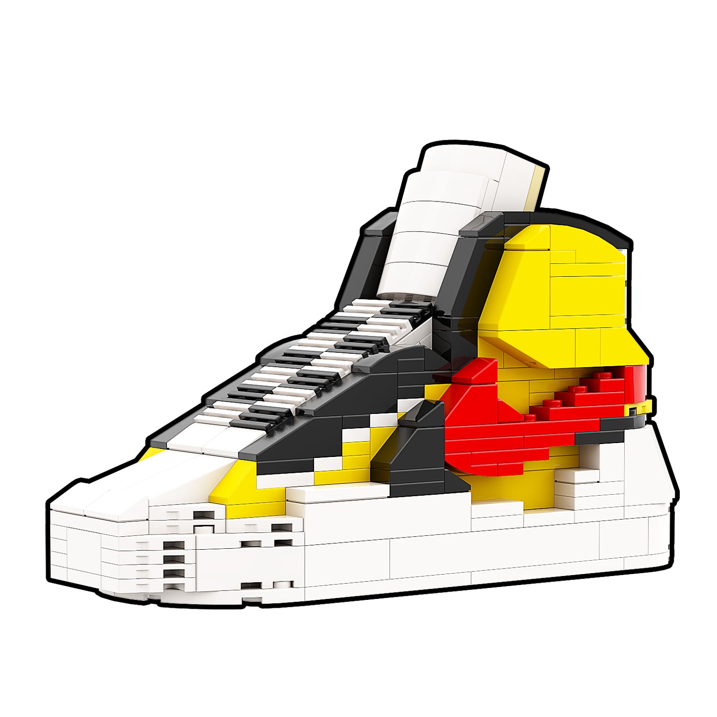 REGULAR Sacai Mid "Maize Navy" Sneaker Bricks with Mini Figure