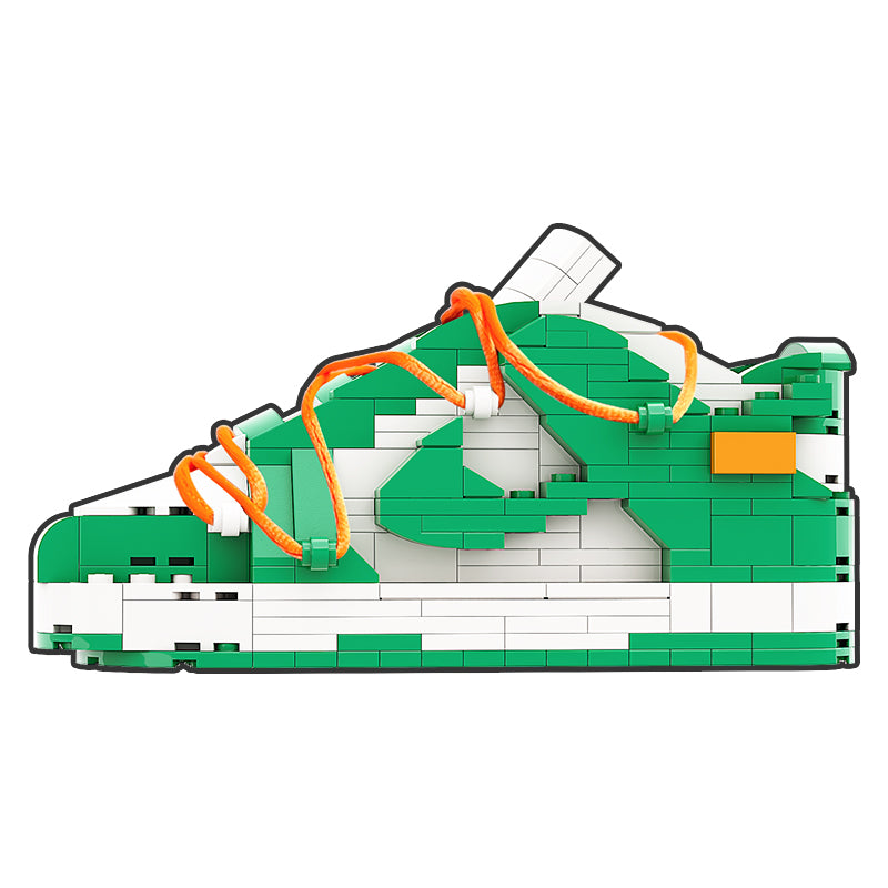 REGULAR  "SB Dunk Off-White Pine Green" Sneaker Bricks with Mini Figure