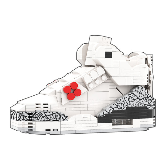 REGULAR AJ3 "White Cement" Sneaker Bricks Sneaker with Mini Figure