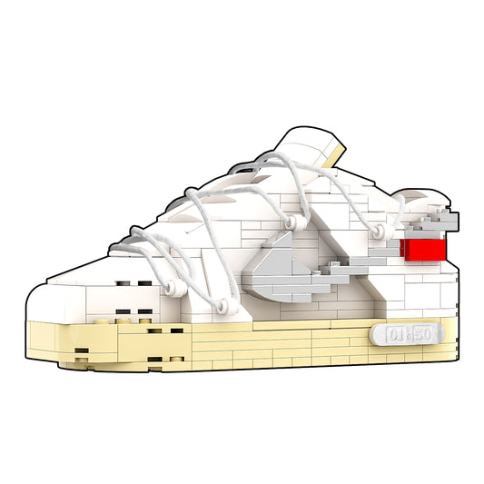 REGULAR SB Dunk "Off-White Lot 1" Sneaker Bricks with Mini Figure