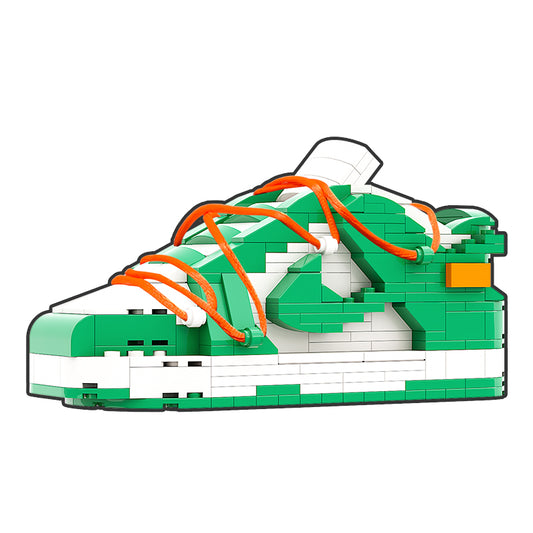 REGULAR  "SB Dunk Off-White Pine Green" Sneaker Bricks with Mini Figure