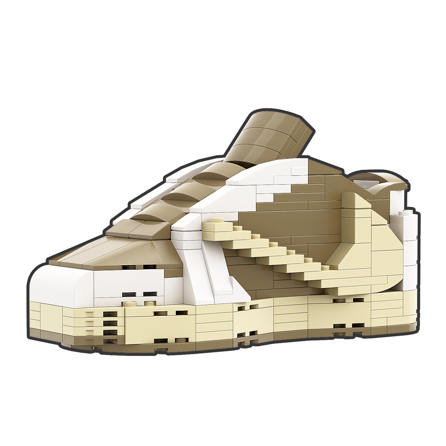 REGULAR "AJ1 Travis Scott low Reverse Mocha" Sneaker Bricks with Mini Figure