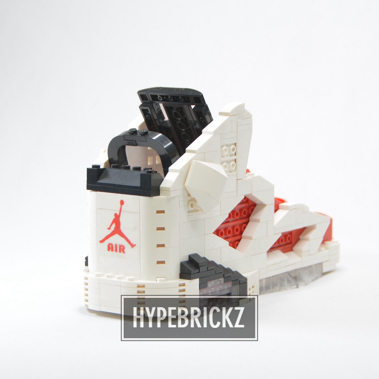 LARGE AJ6 "Carmine" Sneaker Bricks Sneaker 3D Puzzle Building Toy with Mini Figure