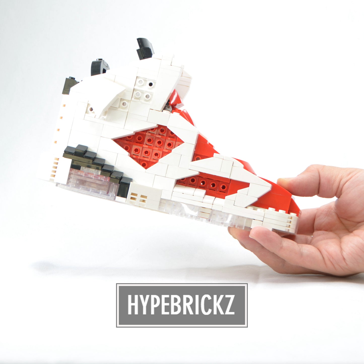 LARGE AJ6 "Carmine" Sneaker Bricks Sneaker 3D Puzzle Building Toy with Mini Figure