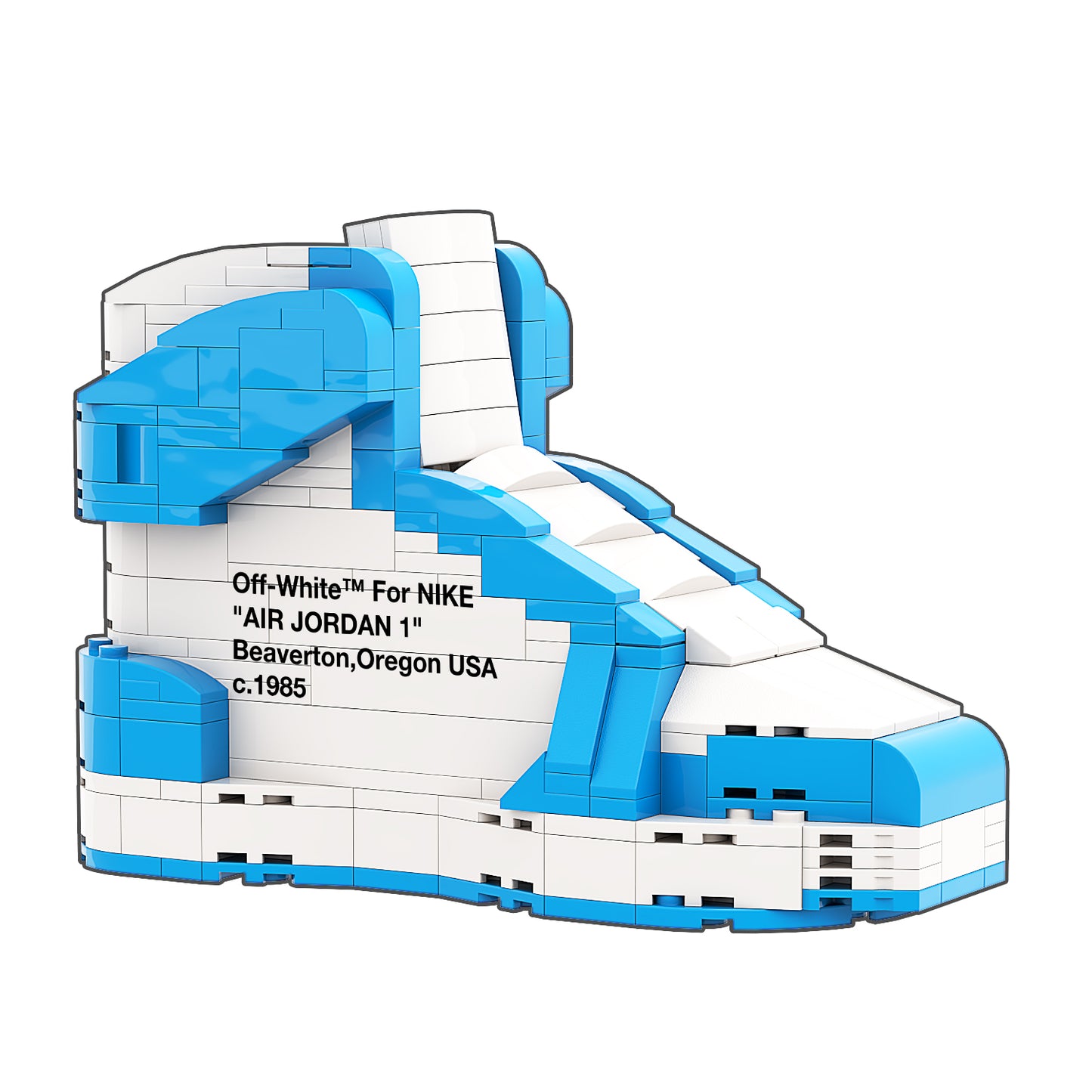 REGULAR "AJ1 Off-White UNC" Sneaker Bricks with Mini Figure