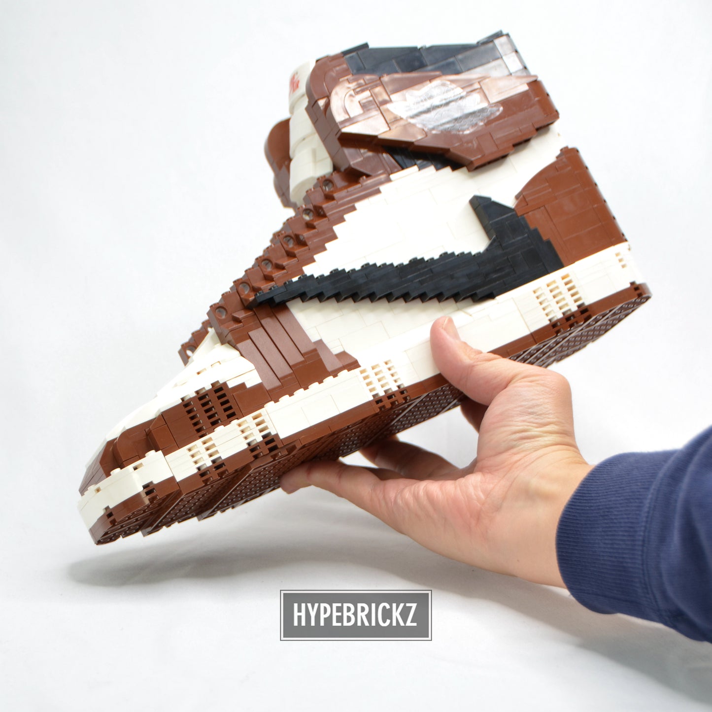 EXTRA LARGE AJ1 "Travis Scott OG" Sneaker Bricks Sneaker 3D Puzzle Building Toy with Mini Figure