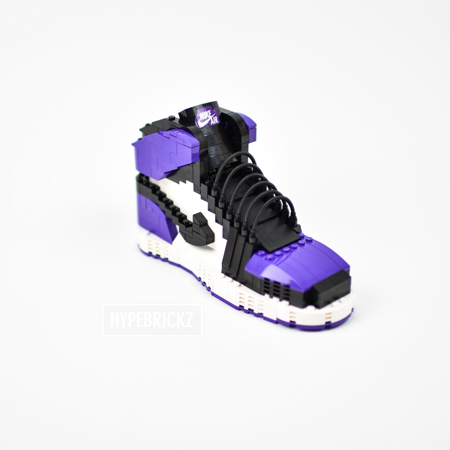 LARGE AJ1 "Court Purple" Sneaker Bricks Sneaker 3D Puzzle Building Toy with Mini Figure