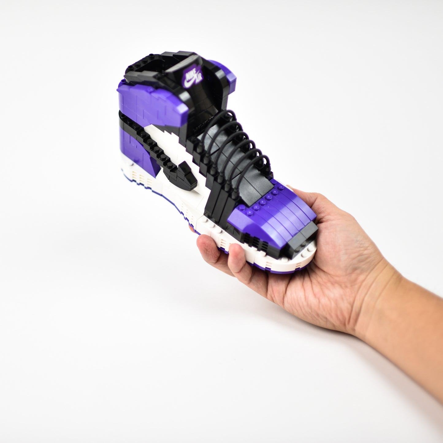 LARGE AJ1 "Court Purple" Sneaker Bricks Sneaker 3D Puzzle Building Toy with Mini Figure