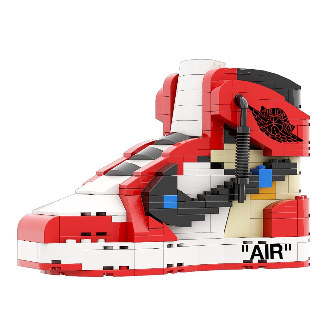REGULAR "AJ1 Off White Chicago" Sneaker Bricks with Mini Figure