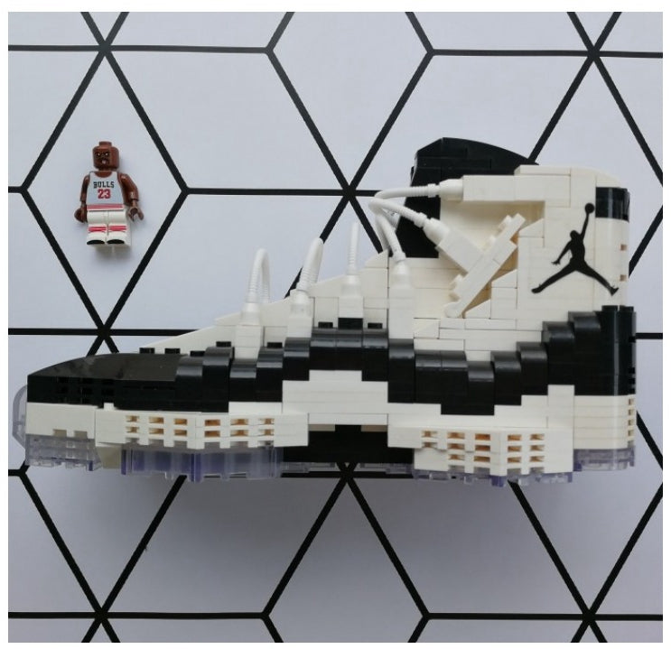 LARGE AJ11 "Concord" Sneaker Bricks Sneaker 3D Puzzle Building Toy with Mini Figure